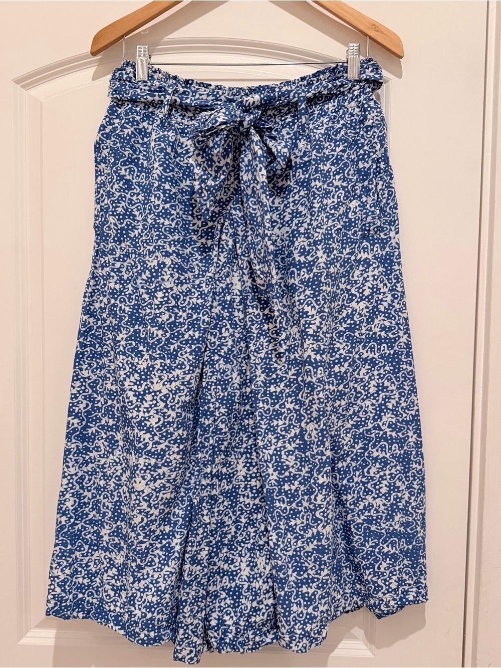 Vintage NoaNoa Blue & White Wide-Leg Tie-Waist Pants